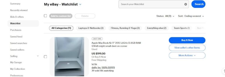 How to Use the eBay Watchlist - DeviceMAG