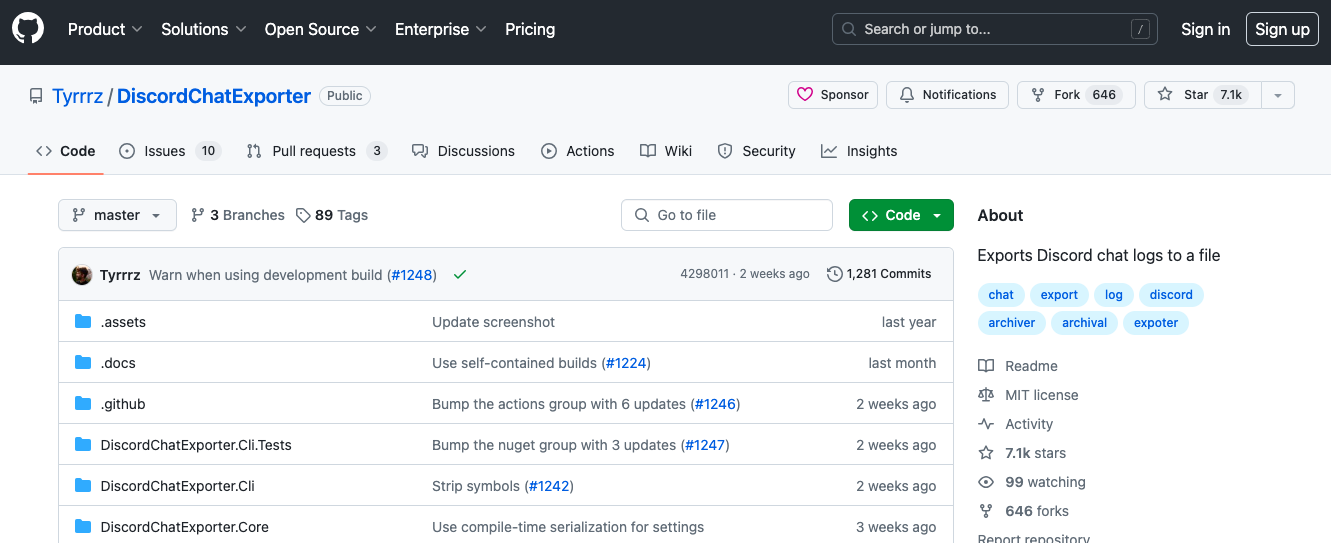 Discord Log Deleter 5 DiscordChatExporter GitHub project to export and archive Discord chat logs.