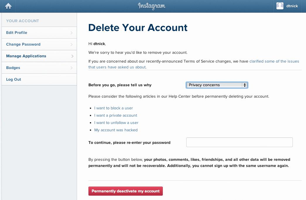 how to delete my instagram how to delete my instagram