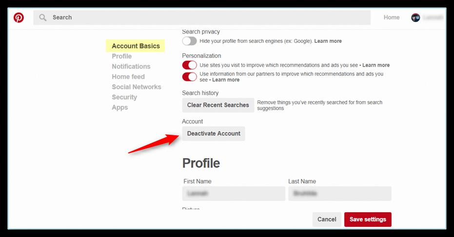 how to delete pinterest account how to delete pinterest account