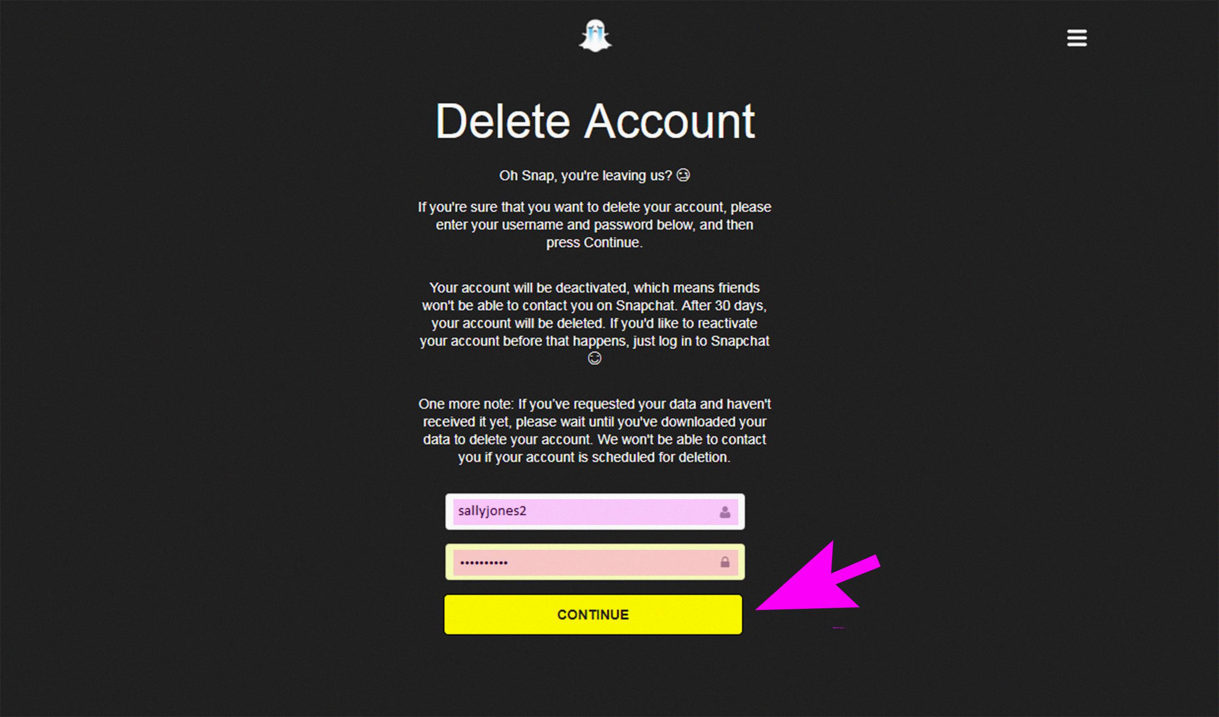 delete snapchat account delete snapchat account