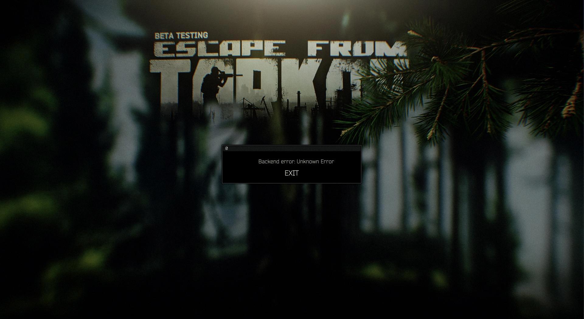 backend error tarkov backend error tarkov