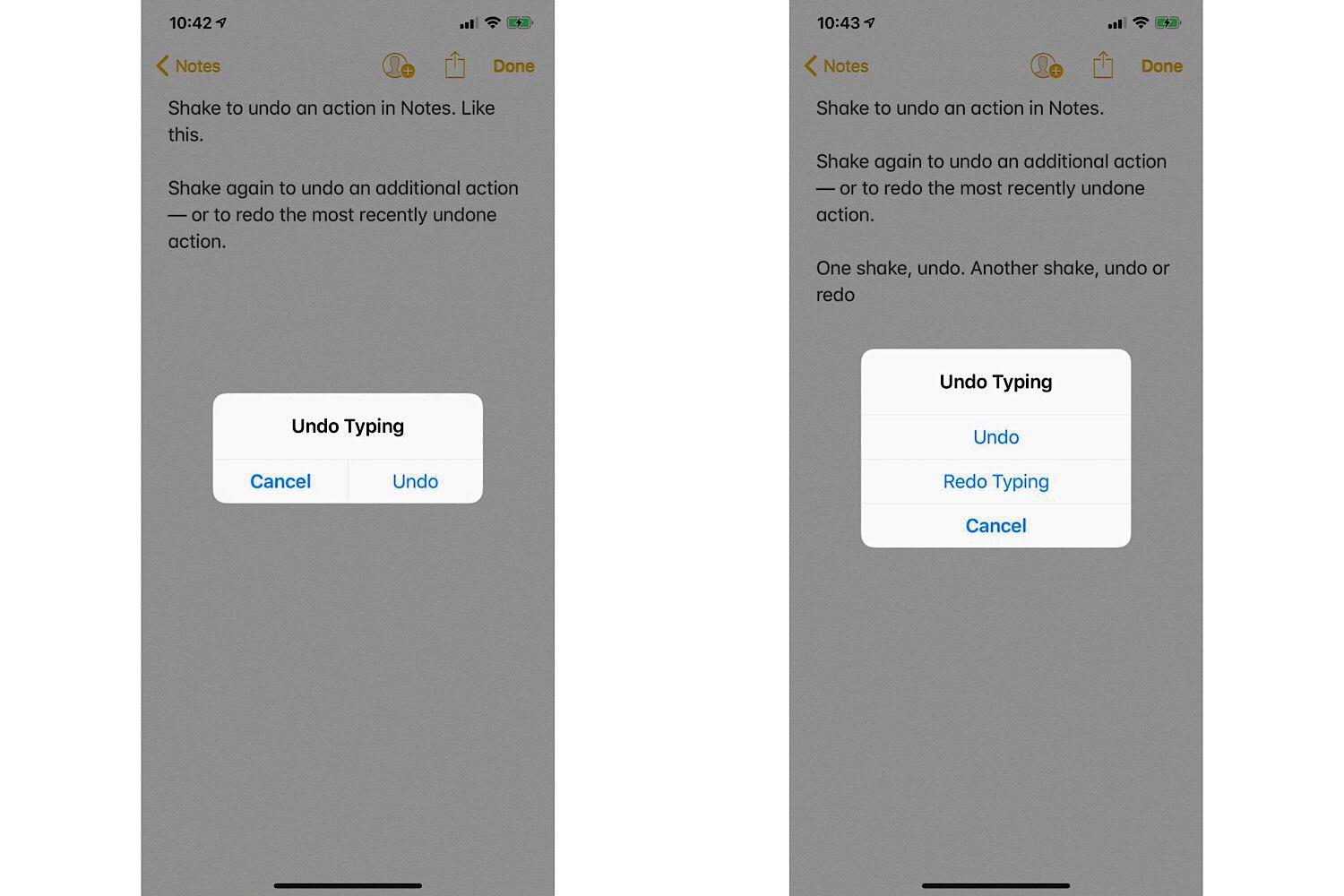 how to undo in notes how to undo in notes