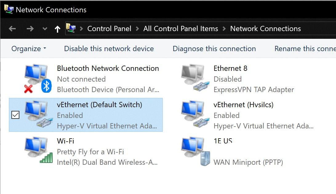 hyper v virtual ethernet adapter hyper v virtual ethernet adapter
