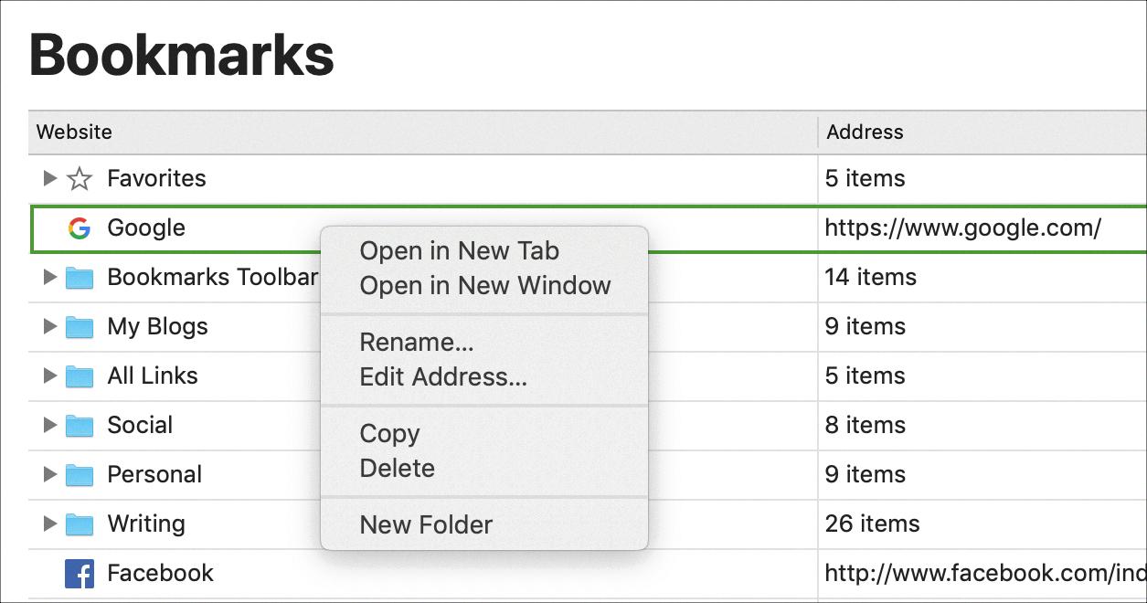 editing bookmarks in safari editing bookmarks in safari