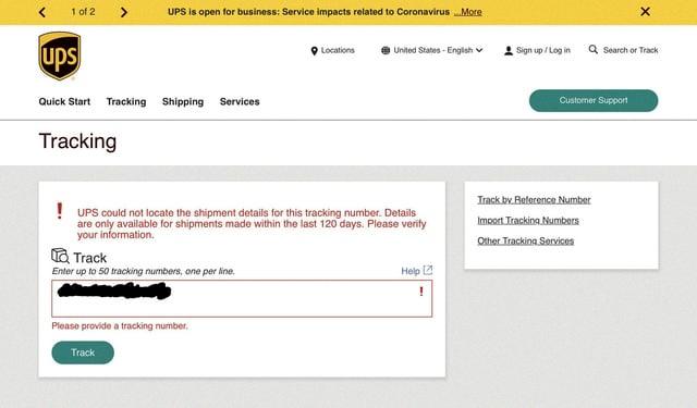 ups tracking number not working ups tracking number not working