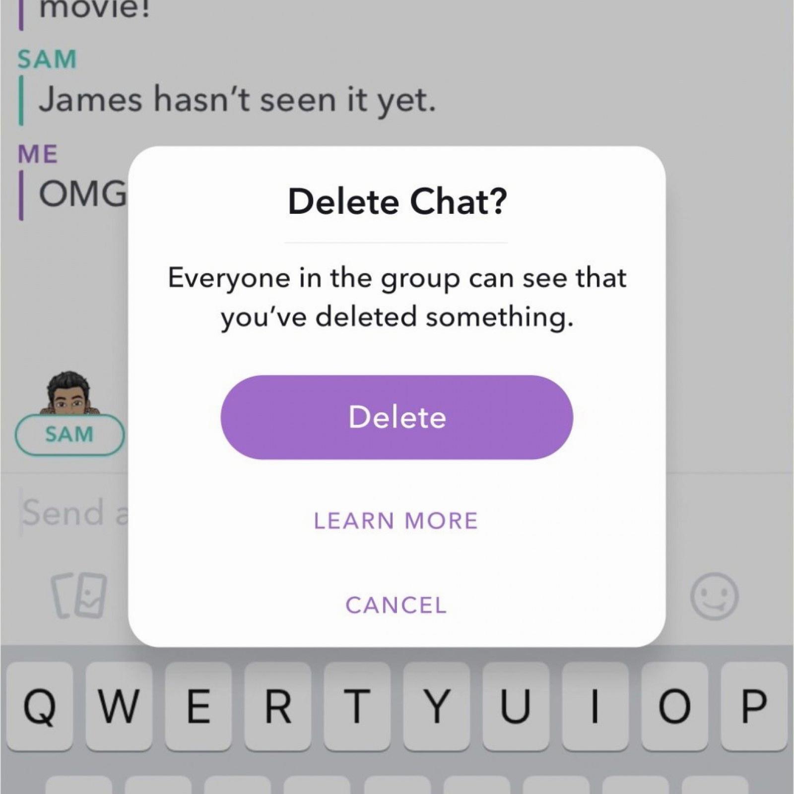 how to delete snap messages