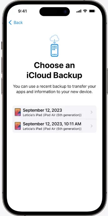 Downloading Messages From iCloud Explained 5 Choose an iCloud Backup page to restore apps and data to a new iPhone