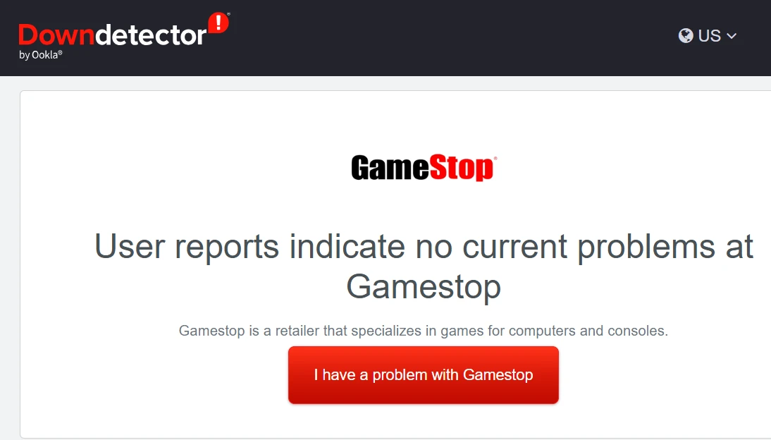 What To Do If GameStop Won't Let Me Log In 2 Checking for Website Downtime