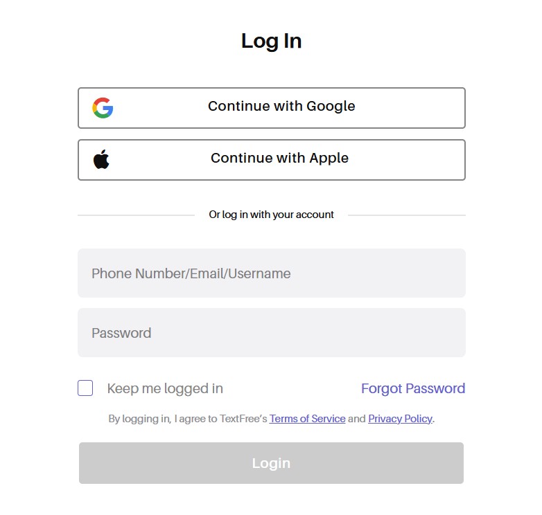 How To Log Into TextFree 4 How To Log Into TextFree 3