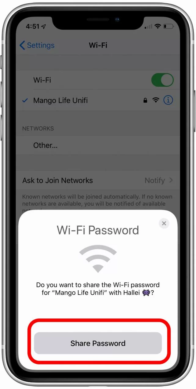 How To Share Wifi Password Iphone 6