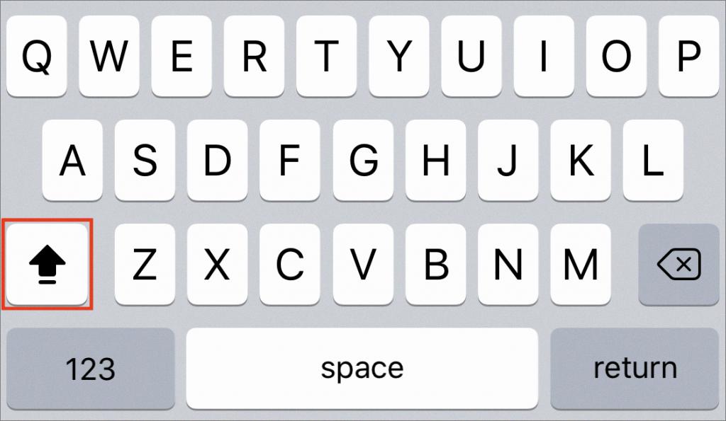 caps lock iphone