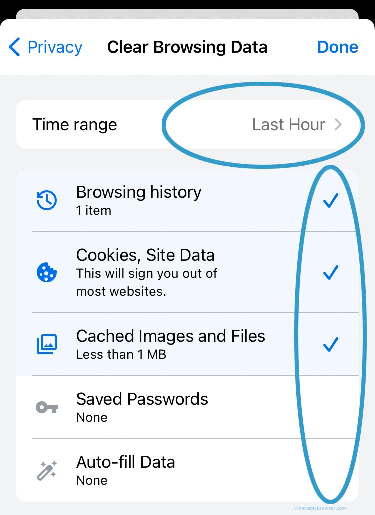 clear cache chrome iphone