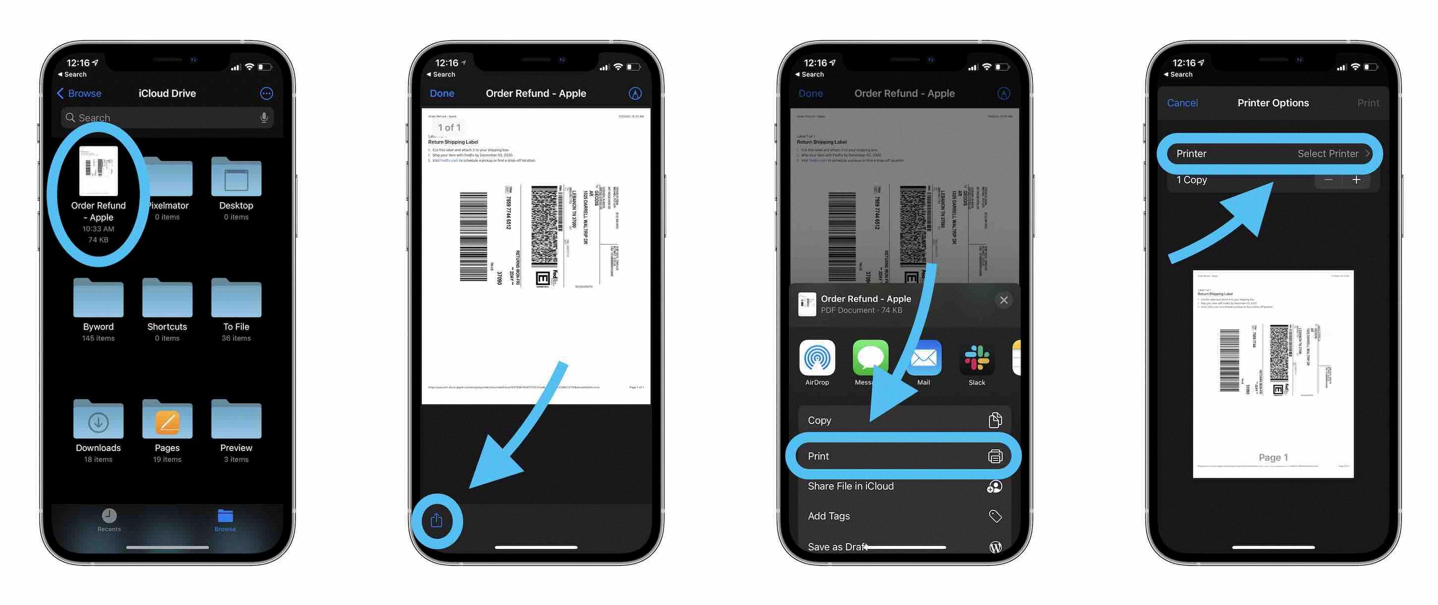 connect iphone to printer
