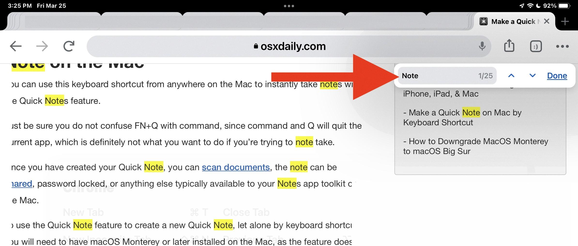 control f on mac