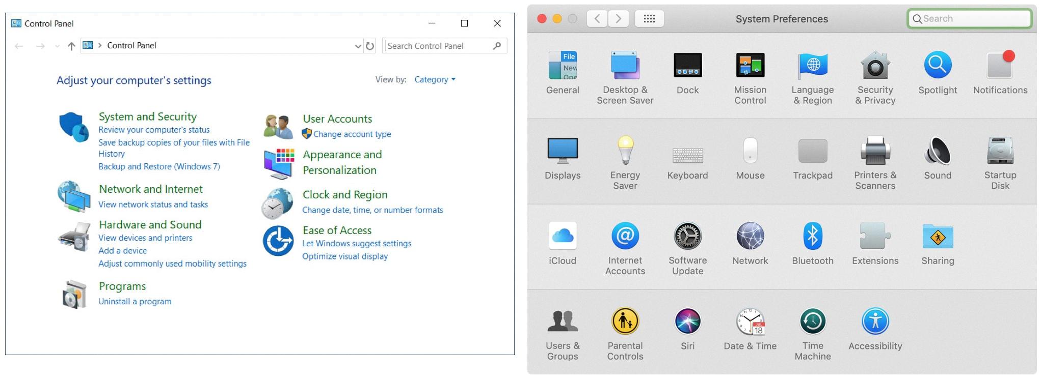 control panel mac