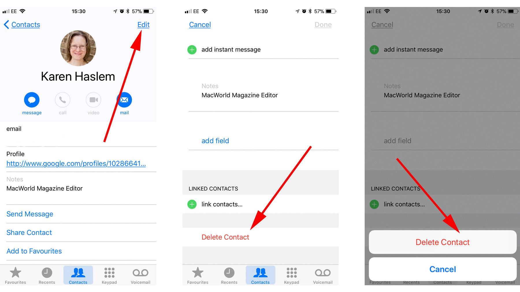 delete duplicate contacts iphone