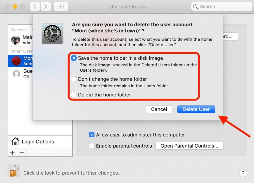 deleting users on mac