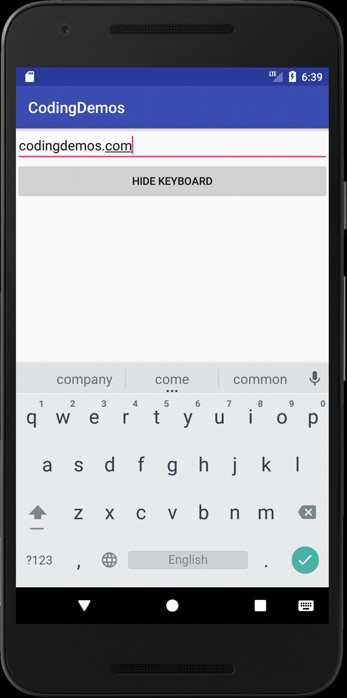 hide keyboard