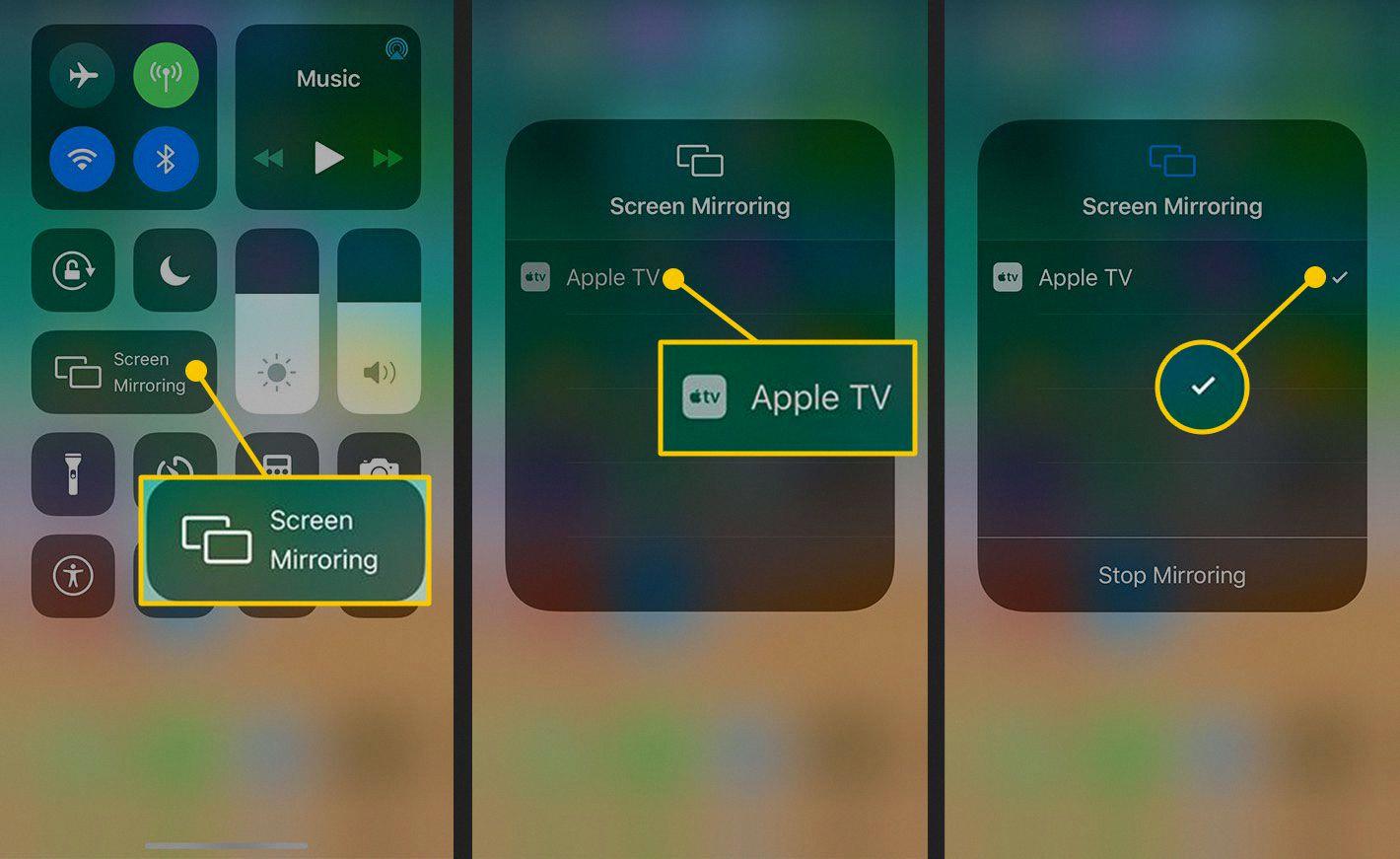 how to disable screen mirroring on iphone