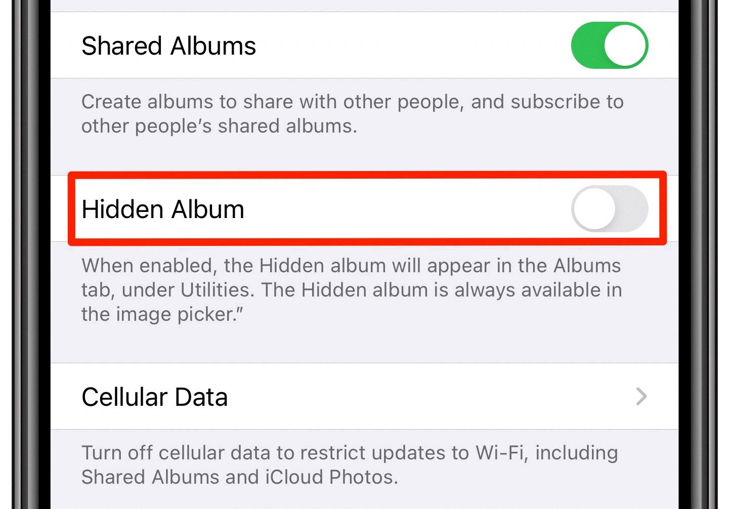 how to hide hidden album