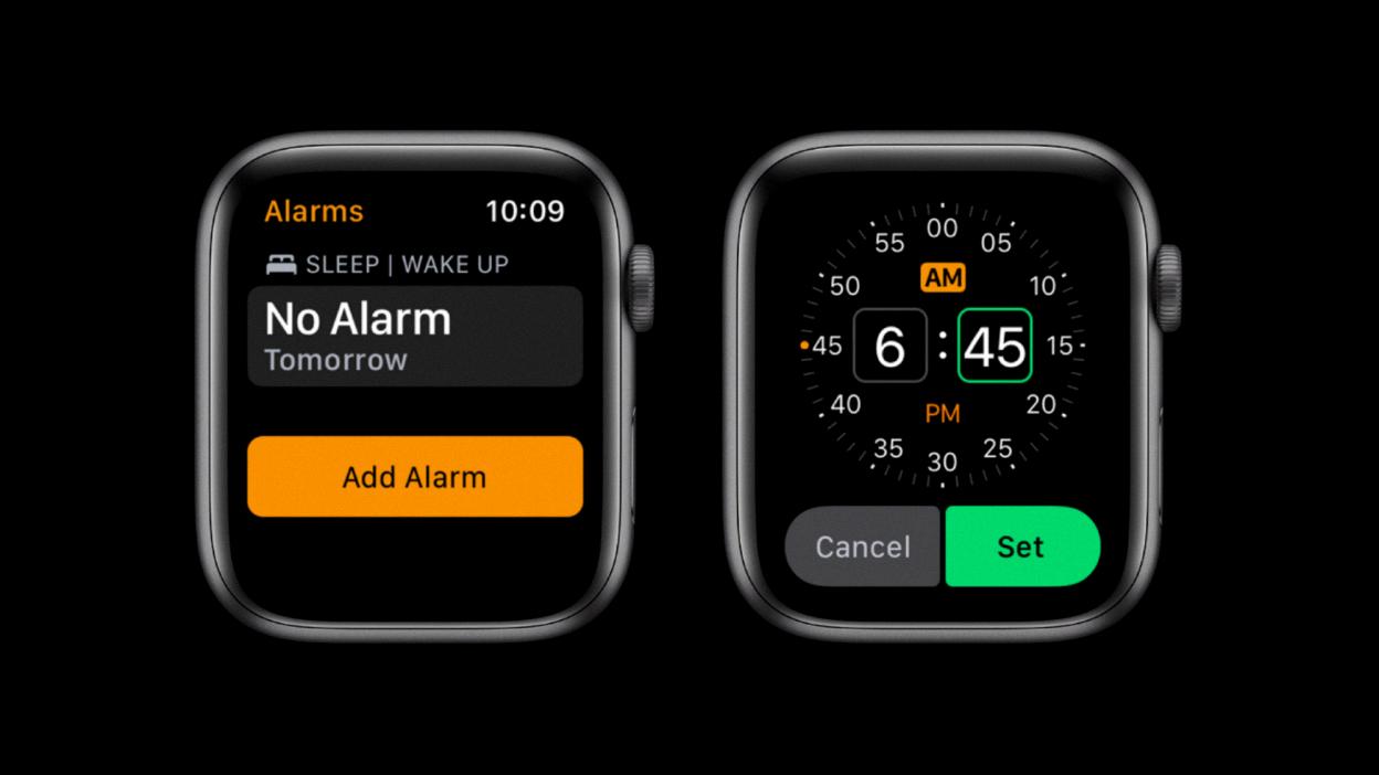 how to set alarm on apple watch
