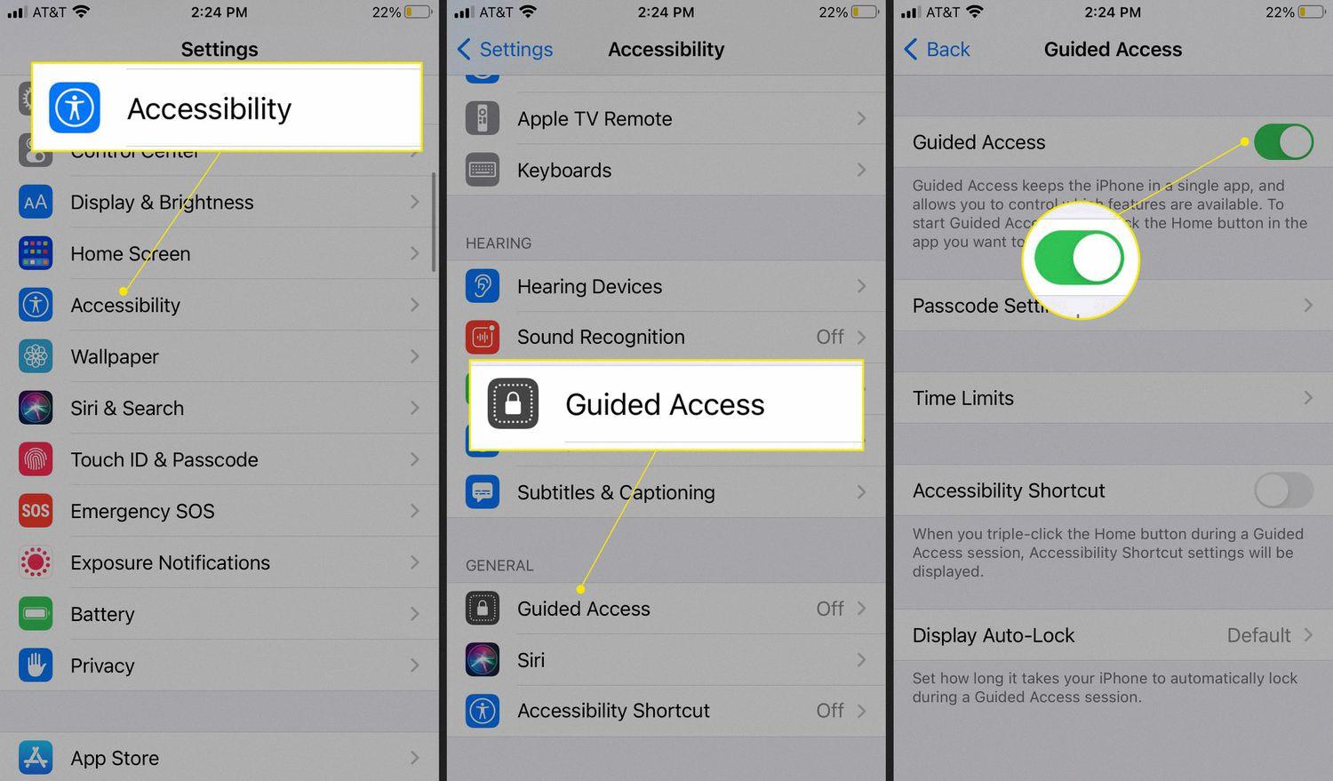 how to turn on guided access