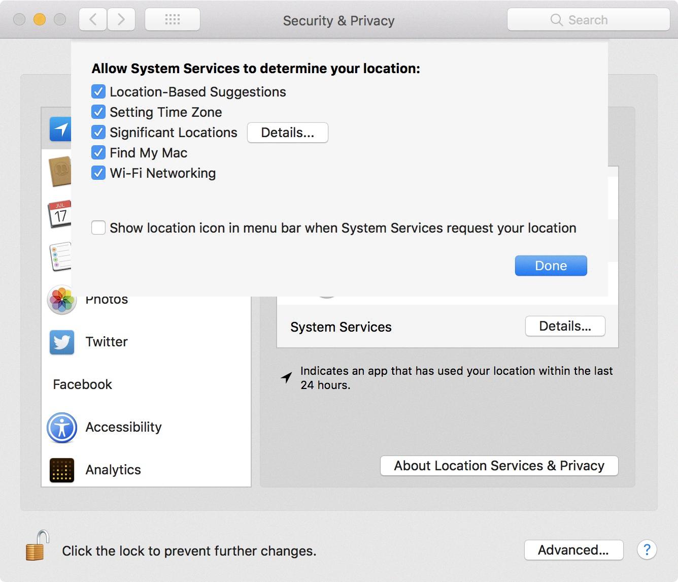how to turn on location services on mac