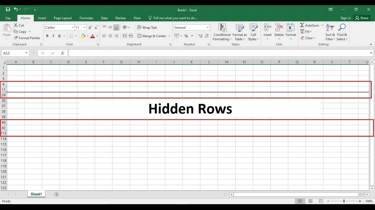 how to unhide multiple rows in excel