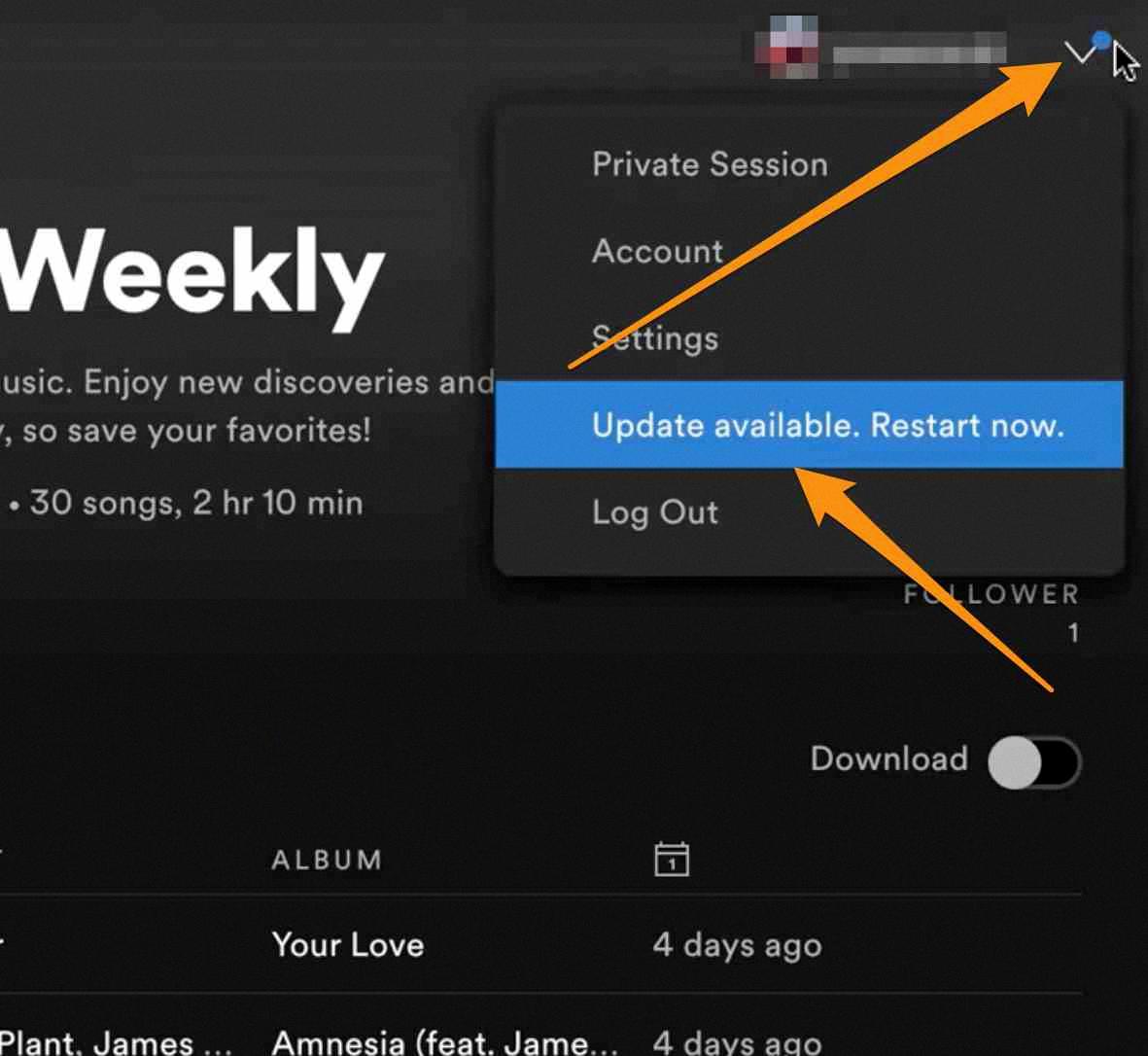 how to update spotify
