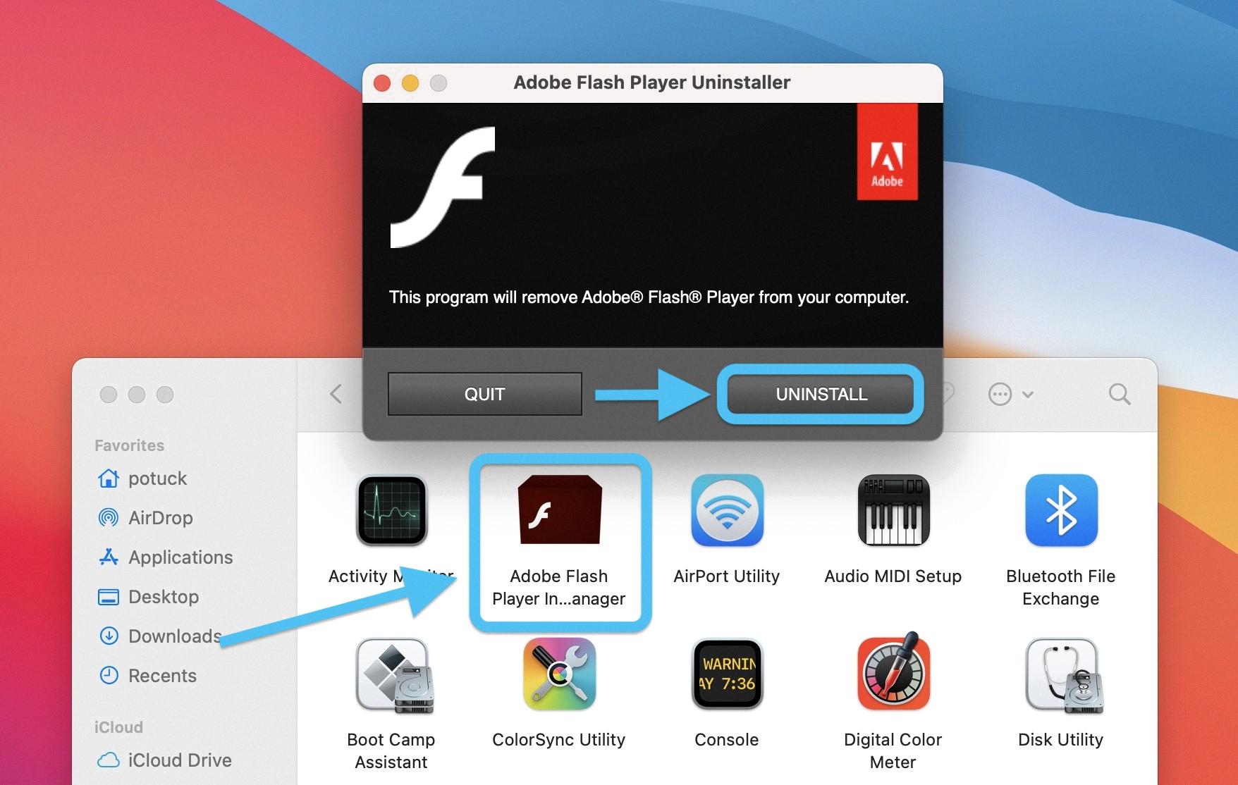 macos uninstall flash player