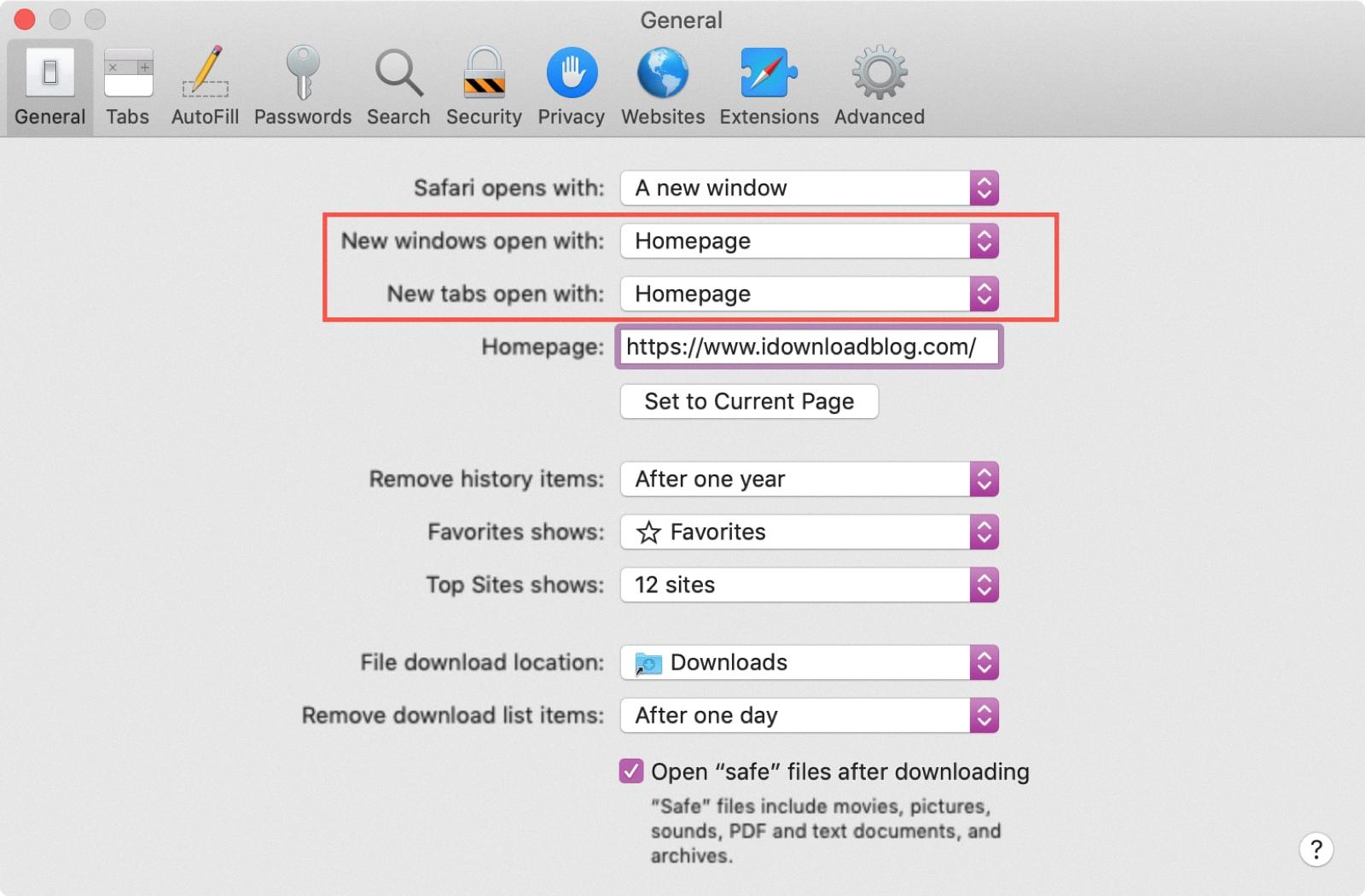 make safari home screen