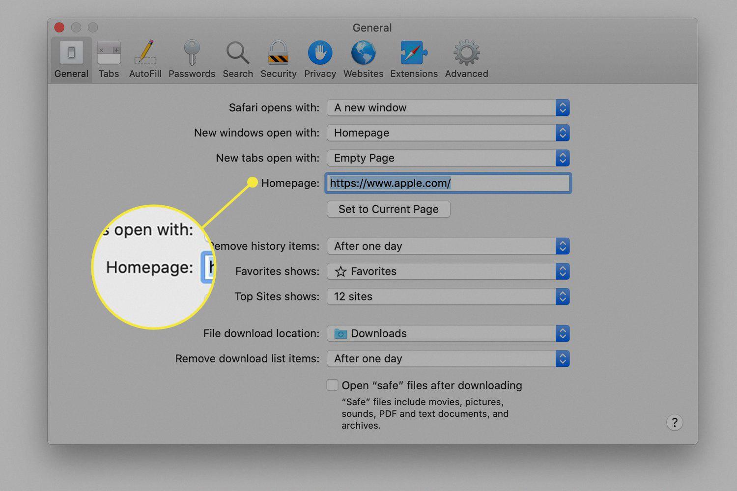 make safari home screen