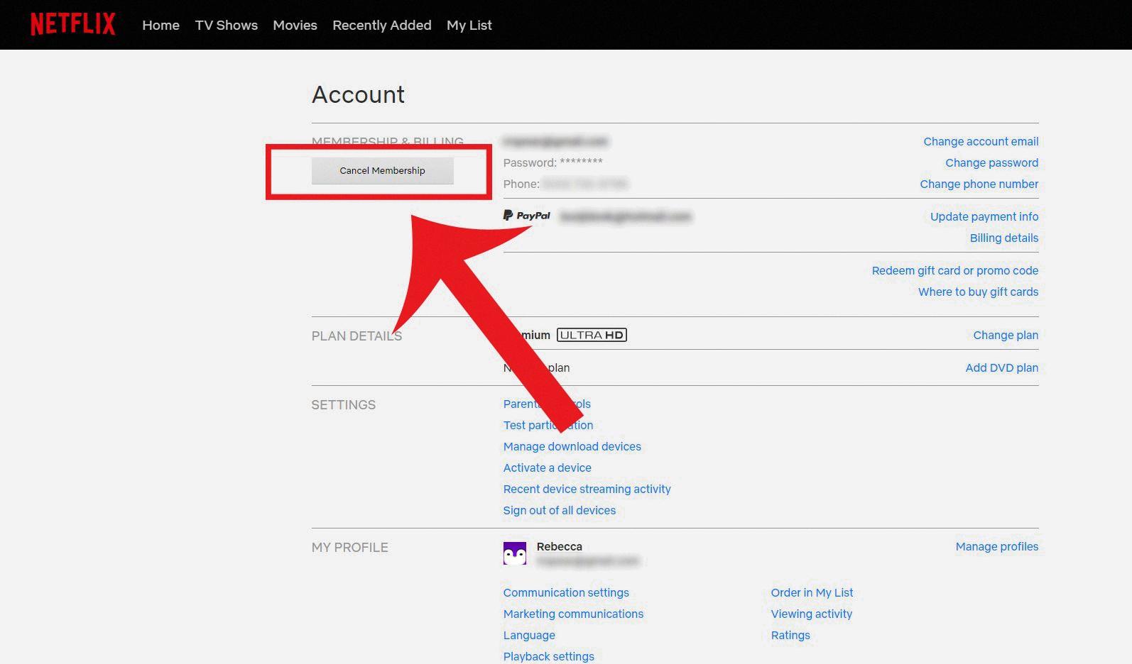 pay netflix account