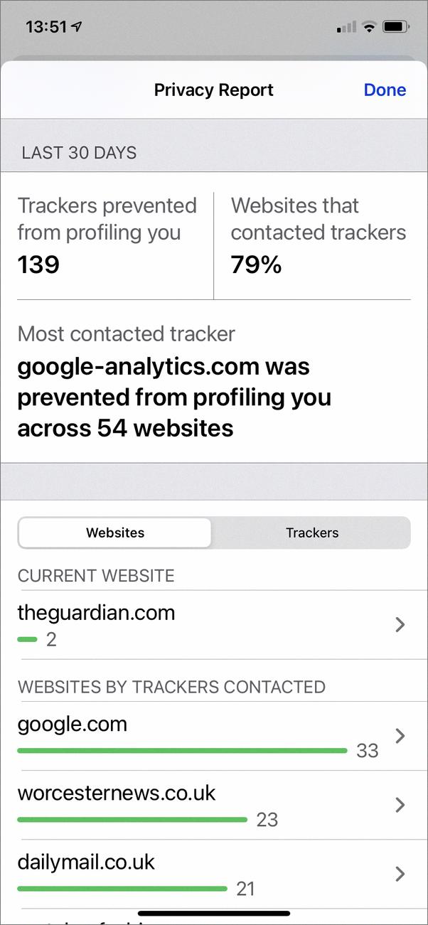 privacy report safari