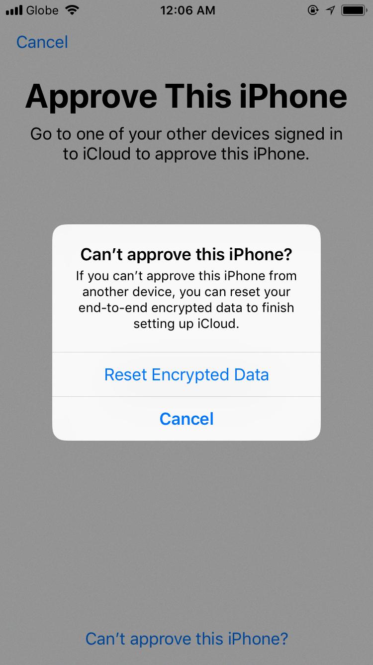 reset encrypted data