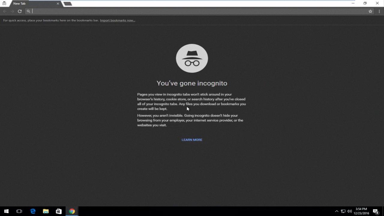 turn off incognito mode