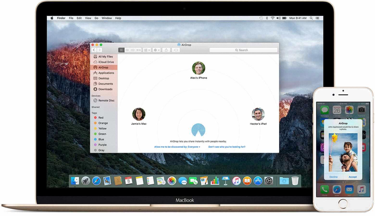 turn on airdrop on macbook