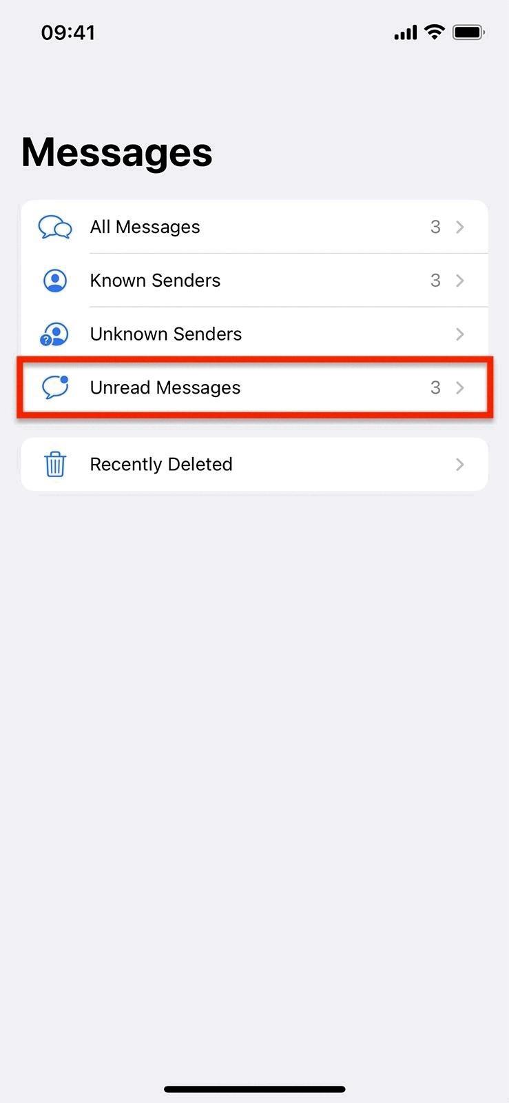 unread text messages