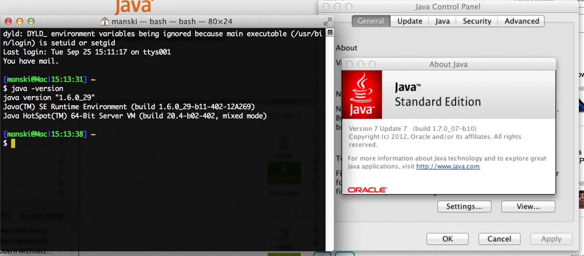 update java mac