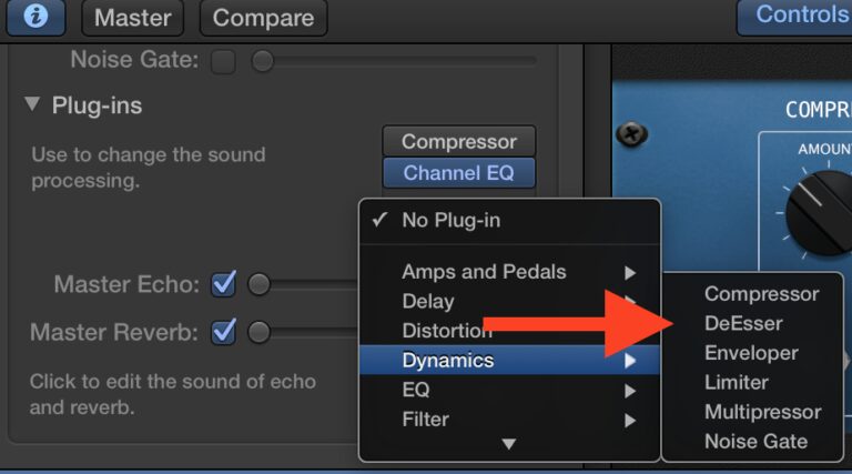 How De-esser in GarageBand Can Be Used to Remove the Sibilance From a Vocal Track 7