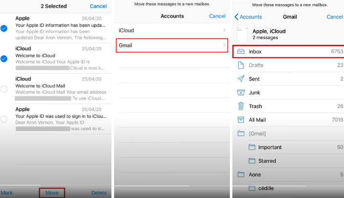 how to transfer mail to new iphone