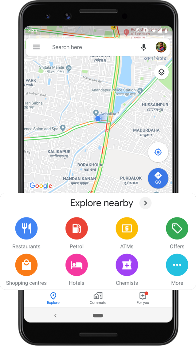 Where Is The Nearby Feature on Google Map 2 Where Is The Nearby Feature on Google Map 1