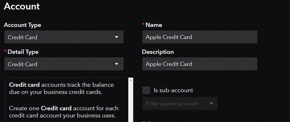 add apple card to quickbooks