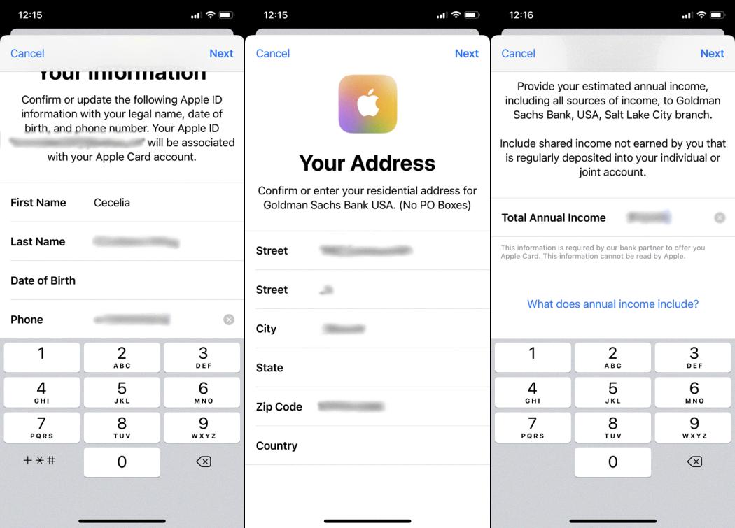 apple credit card ssn