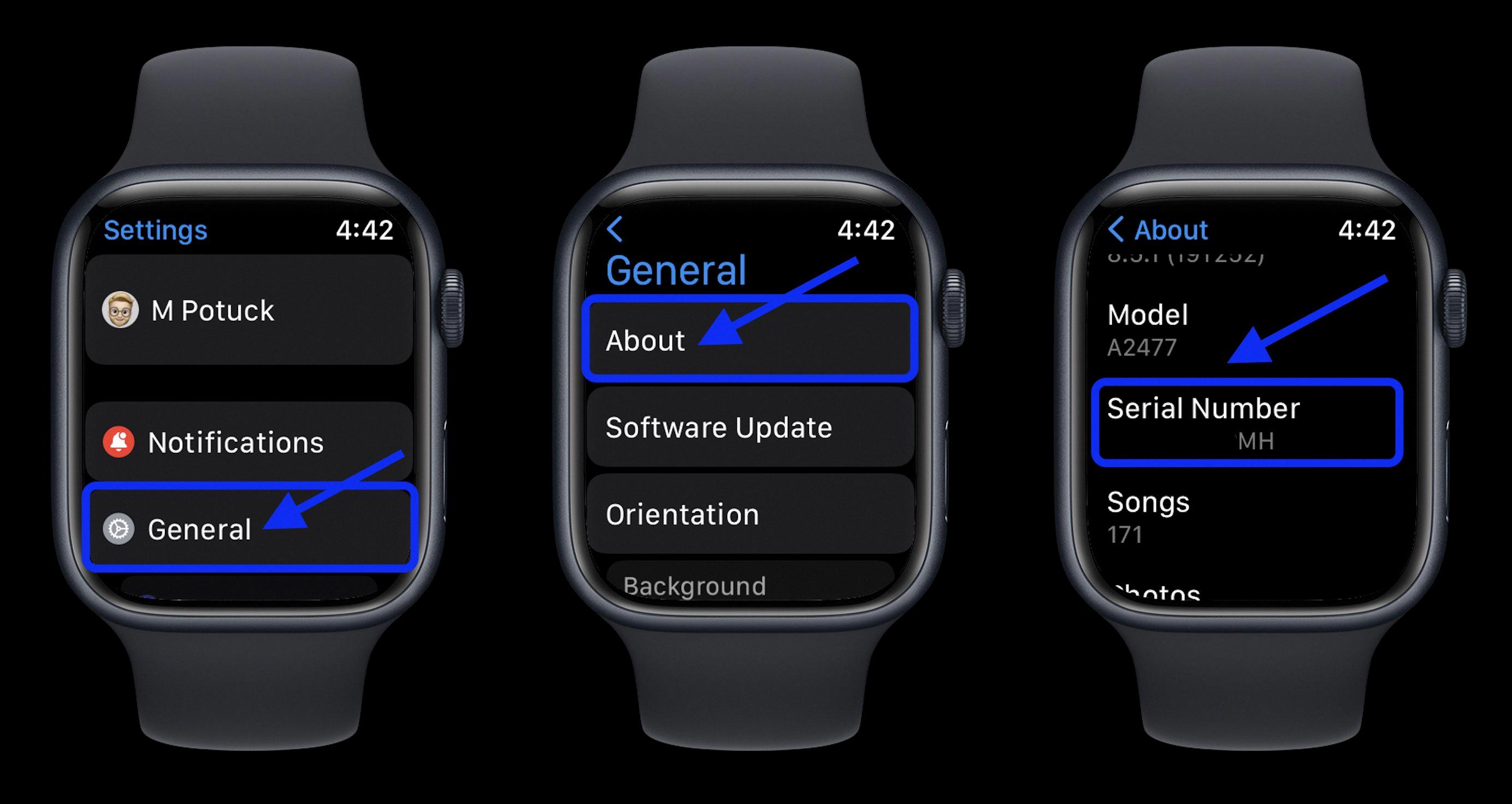 how to track apple watch with serial number