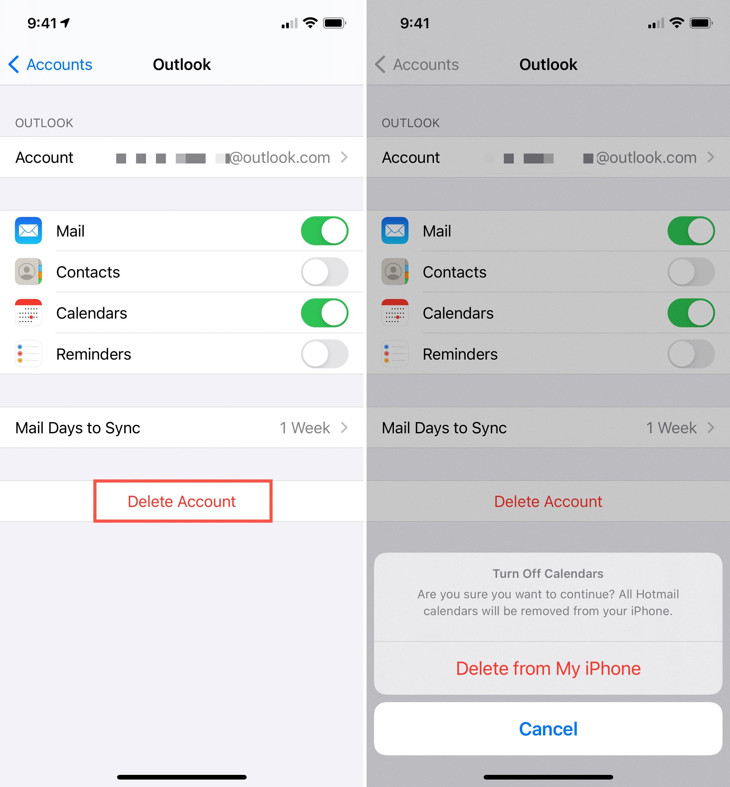 edit email address on iphone