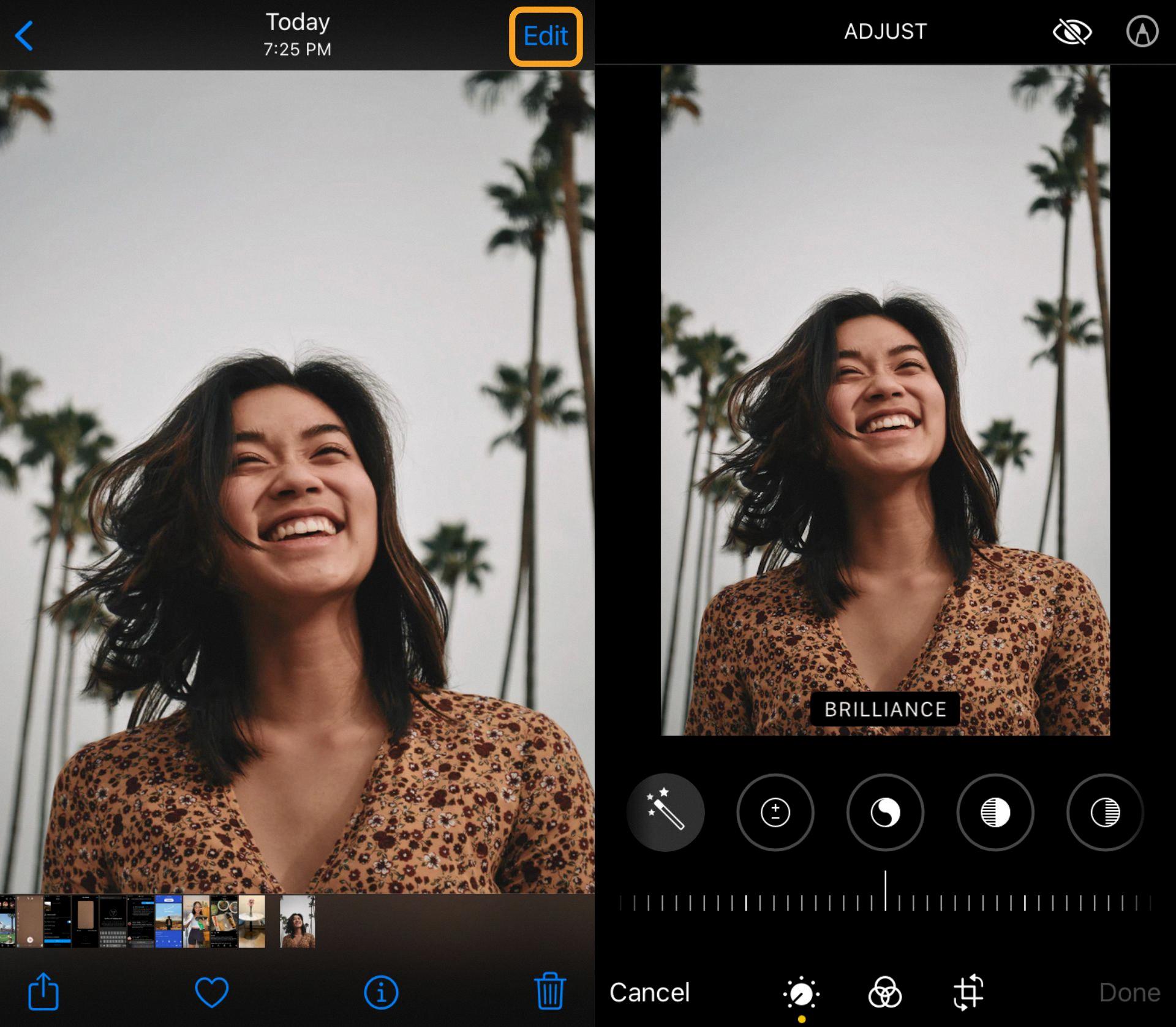 edit photos on iphone