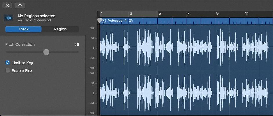 garageband pitch correction