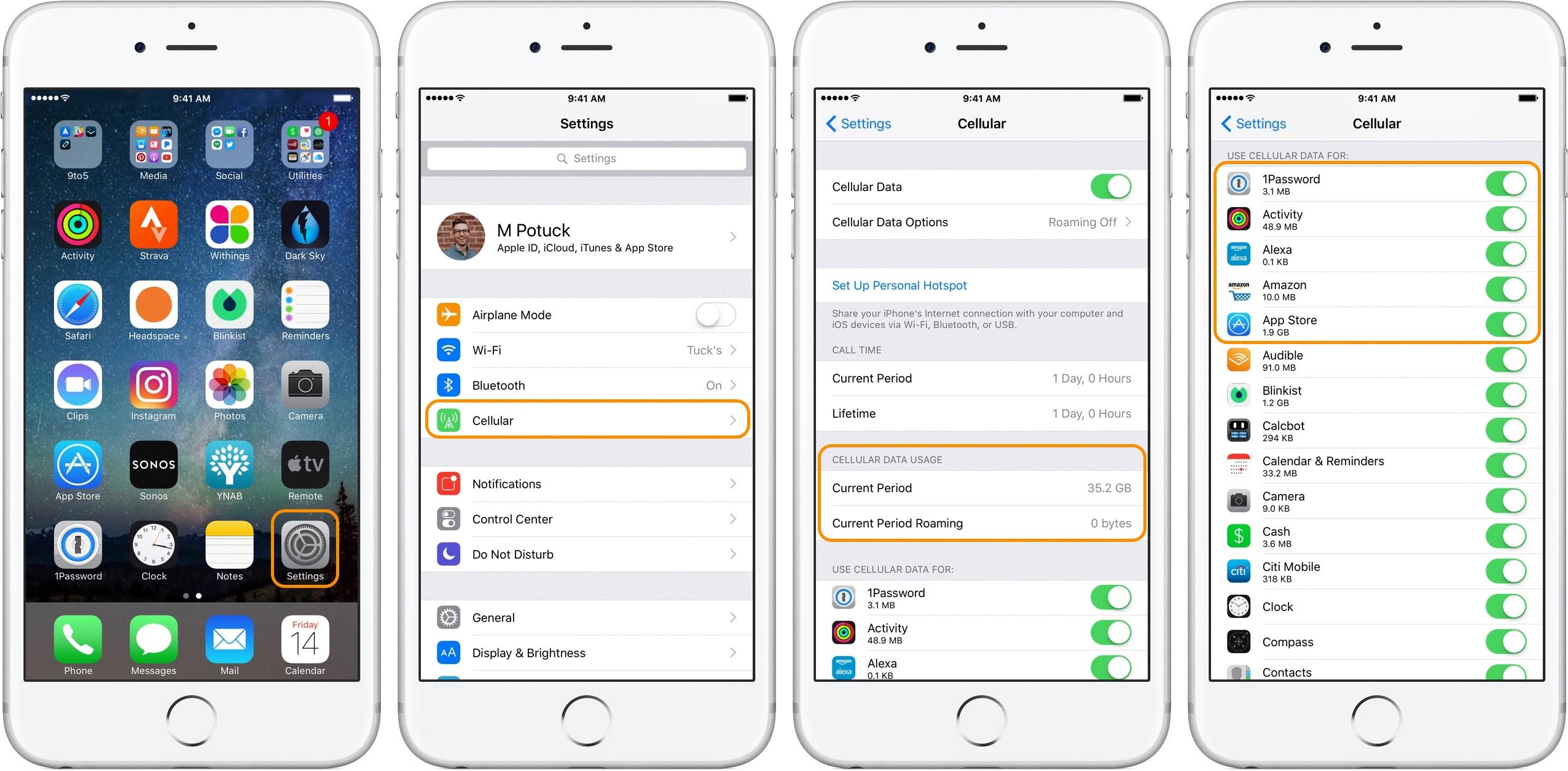 how do you turn on cellular data on iphone